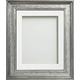 Frame Company Farraday Range Silver Wooden Photo Frame, White Mount, 16x12 for 13x9 inch