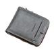 AZUMIO Men's Wallet Retro Square Bag Zipper Coin Purse Card Holder ID Holder Multi-Card Pocket Small Wallet (Color : Grey)