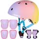 CELOID Kids Helmet Pad Set,Adjustable Kids Skateboard Bike Helmet Knee & Elbow Pads Wrist Guards 5-8 yrs Kids Protective Gear Set for Girls Boys Bicycle Bike Roller Scooter Rollerblade Sport,P-violet