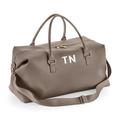 Personalised Duffle Bag, Weekend Bag, Holdall, Hospital Bag, Bride Holdall, Bride Bag, Wedding Bag, Hen Bag, Personalised Monogram Bag Gift(Taupe,OS)