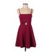 Oh My Love London Casual Dress - Party Square Sleeveless: Burgundy Solid Dresses - Women's Size Small