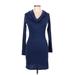 Silence and Noise Casual Dress Cowl Neck Long sleeves: Blue Print Dresses - New - Women's Size Large
