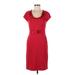 Marc New York Andrew Marc Casual Dress - Sheath Scoop Neck Short sleeves: Burgundy Print Dresses - Women's Size 6