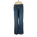 CALVIN KLEIN JEANS Jeans - Low Rise Flared Leg Boyfriend: Blue Bottoms - Women's Size 8 - Dark Wash