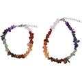 Schmuckset FIRETTI "Multipack Schmuck Geschenk Armband Fußkette Chakra Edelsteine" Schmuck-Sets bunt (silberfarben, lila, blau, grün, braun, orangerot, rot, weiß, weiß) Damen Brautschmuck