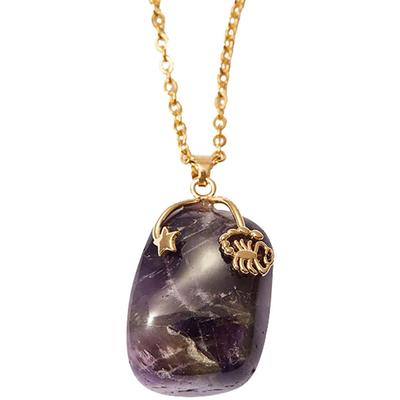 Kette mit Anhänger FIRETTI "Schmuck Geschenk Halsschmuck Anker/Halskette Sternzeichen Geburtsstein", gold (gelbgoldfarben), Halsketten, Damen, Skorpion, Edelstahl, L: 50cm B: 2mm, Made in Germany - mit Edelstein, B:2mm Image