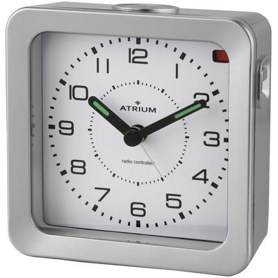 Funkwecker ATRIUM "A660-19", silber (silberfarben), Wecker, Quarzwecker, Schlafzimmer, Snooze, Leuchtzeiger