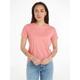 T-Shirt TOMMY JEANS "Soft Jersey T Shirt" Gr. S (36), rosa (tickled pink) Damen Shirts Jersey