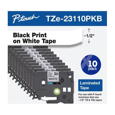 Brother TZe231 Laminated Tape for P-Touch Labelers (Black on White, 0.5