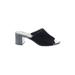 Bandolino Mule/Clog: Slip-on Chunky Heel Casual Black Solid Shoes - Women's Size 10 - Open Toe