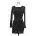 Lulus Cocktail Dress - Mini: Black Marled Dresses - Women's Size Large