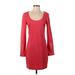 Trina Turk Casual Dress - Sheath Scoop Neck Long sleeves: Red Print Dresses - New - Women's Size 4