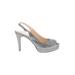 VC Signature Heels: Pumps Stiletto Cocktail Party Silver Shoes - Women's Size 10 - Peep Toe