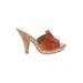 MICHAEL Michael Kors Mule/Clog: Slip-on Platform Boho Chic Orange Print Shoes - Women's Size 9 - Open Toe