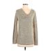 INC International Concepts Pullover Sweater: Gold Color Block Tops - Women's Size Medium