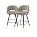 Eichholtz Cliff Barstools (2) Upholstered/Metal in White/Brown | 36 H x 20 W x 21 D in | Wayfair A113712