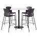 KFI Studios 4 - Person Bar Height Dining Set Wood/Metal in White | 29" H x 42" L x 42" W | Wayfair TFL42SQ-B1922-BK-D354-2700-BK-P10