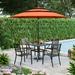 Lark Manor™ Alyah Square 4 - Person 37" Long Outdoor Dining Set w/ Umbrella Metal in Black | 37 W x 37 D in | Wayfair