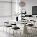 Orren Ellis Nordic light luxury modern simple rock plate home dining table & chair combination-5 Wood/Metal in Brown/White | Wayfair