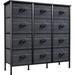 Rebrilliant Martiza 12 - Drawer Dresser Wood/Metal in Gray/Black | 46 H x 46.5 W x 11.8 D in | Wayfair 8BDEC394A2C64455B627934BB4691DF2