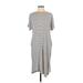 Roolee Casual Dress - Midi: Gray Stripes Dresses - Women's Size Small