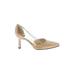 Stuart Weitzman Heels: Slip-on Stiletto Cocktail Party Ivory Print Shoes - Women's Size 6 1/2 - Pointed Toe