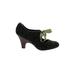 Poetic License Heels: Black Print Shoes - Women's Size 39 - Round Toe