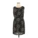 Apt. 9 Casual Dress - Mini Scoop Neck Sleeveless: Black Leopard Print Dresses - Women's Size 14