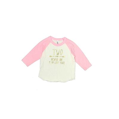 Los Angeles Apparel Long Sleeve T-Shirt: Pink Tops - Kids Girl's Size 2