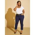 Plus Size Ankle Cuff Mid Rise Skinny Jeans