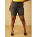 Plus Size Distressed Denim Bermuda Shorts