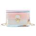 1 Pc PVC Cosmetic Bag Shoulder Bag Fashion Buckle Closure Pouch (Pink)