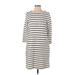 A New Day Casual Dress - Shift Crew Neck 3/4 sleeves: Ivory Print Dresses - Women's Size Small