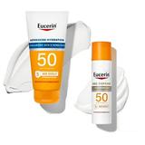 Eucerin Sun Advanced Hydration Spf 50 Sunscreen Lotion + Age Defense Spf 50 Face Sunscreen Lotion Multipack (5 Oz. Body Lotion + 2.5 Oz Face Lotion).