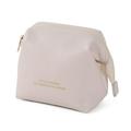 XIAN Woman s Portable Makeup Bag with Matte PU Leather Waterproof Bag for Trip Vacation Bathroom Organization White