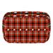 OWNTA Retro Plaid Skulls Pattern Cosmetic Storage Bag with Zipper - Lightweight Large Capacity Makeup Bag for Women - Includes Small Personalized Transparent Bag