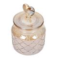 Storage Jar Candy Tank Glass with Lid Makeup Cotton Organizer Canister Transparent