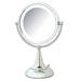 YGDU Lighted Tabletop Makeup Mirror - Halo Lighted Makeup Mirror with 1X and 8X Magnification in Chrome Finish - 8.5-Inch Diameter Vanity Mirror - Model HL8510CL