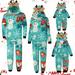 Herrnalise Christmas Pajamas For Family Parent-child Warm Halloween Set Printed Home Wear Hoodid Pajamas Kids Jumpsuit Matching Christmas Pjs For Family Light Blue-Kids