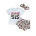 TheFound 3PCS Toddler Baby Girls Short Sleeve Letter Tops T-shirt and Baseball Print Shorts Headband Summer Outfits