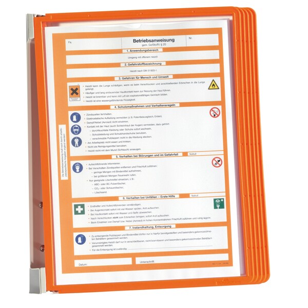 Durable Sichttafelwandhalter VARIO® WALL 5, inkl. 5 Sichttafeln in orange, 265 x 345 mm Image