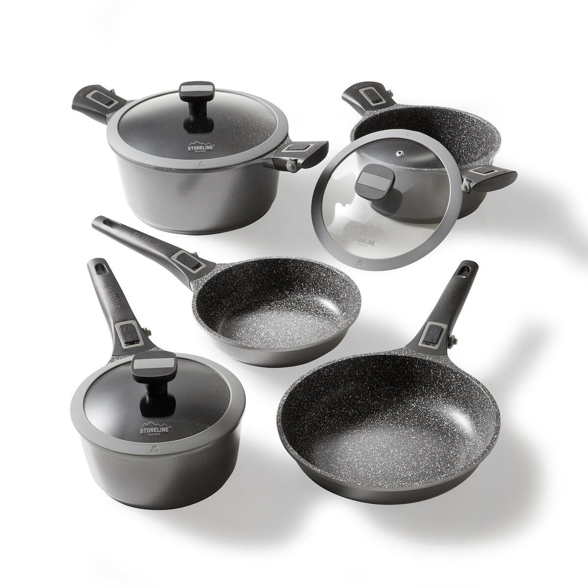 STONELINE® Imagination PLUS Kochgeschirr-Set, 8-tlg., mit abnehmbaren Griffen Image