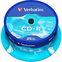 Verbatim CD-Rohlinge Extra Protection 52x 700 MB 25 Stück Image