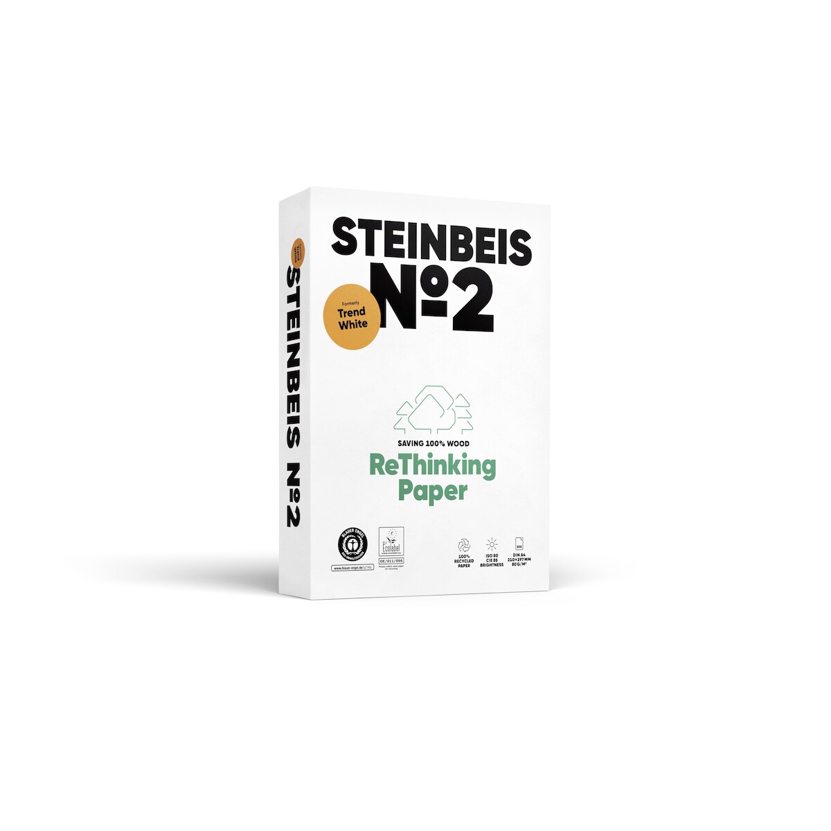 Steinbeis K1506666080A No. 2 - Trend White - Recyclingpapier, A4, 80g, weiß, 500 Blatt Image