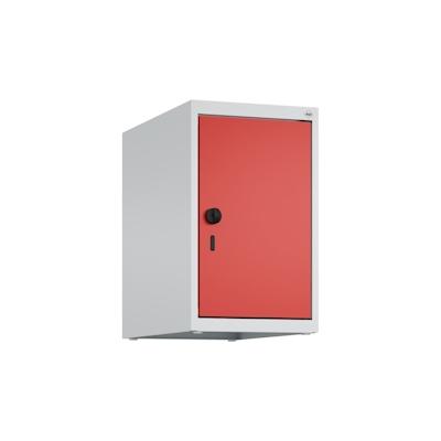 C+P Aufsatzschrank Classic PLUS, 1 Abteil, HxBxT 50x30x50cm, Sicherheitsdrehriegel, Hellgrau/Rot von PROREGAL Image