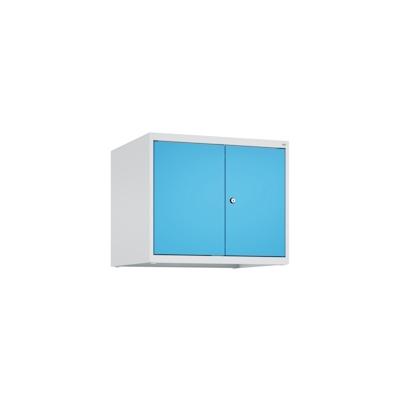 C+P Doppelter Aufsatzschrank Classic PLUS, 2 Abteile, HxBxT 50x60x50cm, Zylinderschloss, Hellgrau/Lichtblau von PROREGAL Image