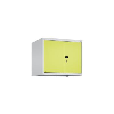 C+P Doppelter Aufsatzschrank Classic PLUS, 2 Abteile, HxBxT 50x60x50cm, Sicherheitsdrehriegel, Hellgrau/Clowngrün von PROREGAL Image