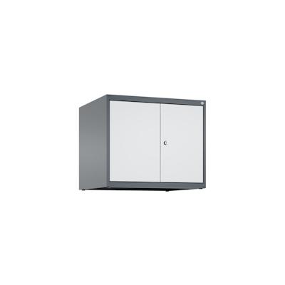 C+P Doppelter Aufsatzschrank Classic PLUS, 2 Abteile, HxBxT 50x60x50cm, Zylinderschloss, Anthrazit/Hellgrau von PROREGAL Image