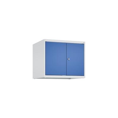 C+P Doppelter Aufsatzschrank Classic PLUS, 2 Abteile, HxBxT 50x60x50cm, Zylinderschloss, Hellgrau/Enzianblau von PROREGAL Image