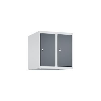 C+P Aufsatzschrank Classic PLUS, 2 Abteile, HxBxT 50x50x50cm, Zylinderschloss, Hellgrau/Anthrazit von PROREGAL Image